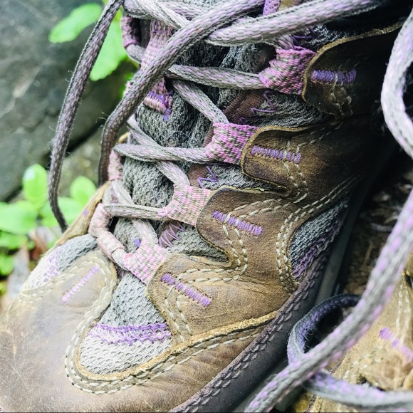 Merrell Brindle Mid Top Select Dry Grip Hiking Trail Shoes US 8 Olive & Lilac - Picture 3 of 11